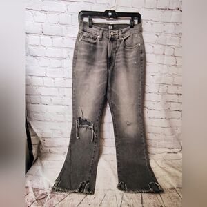 BDG Women's Bootcut Destroyed Grey Busted Knees Raw Hem Jeans 27